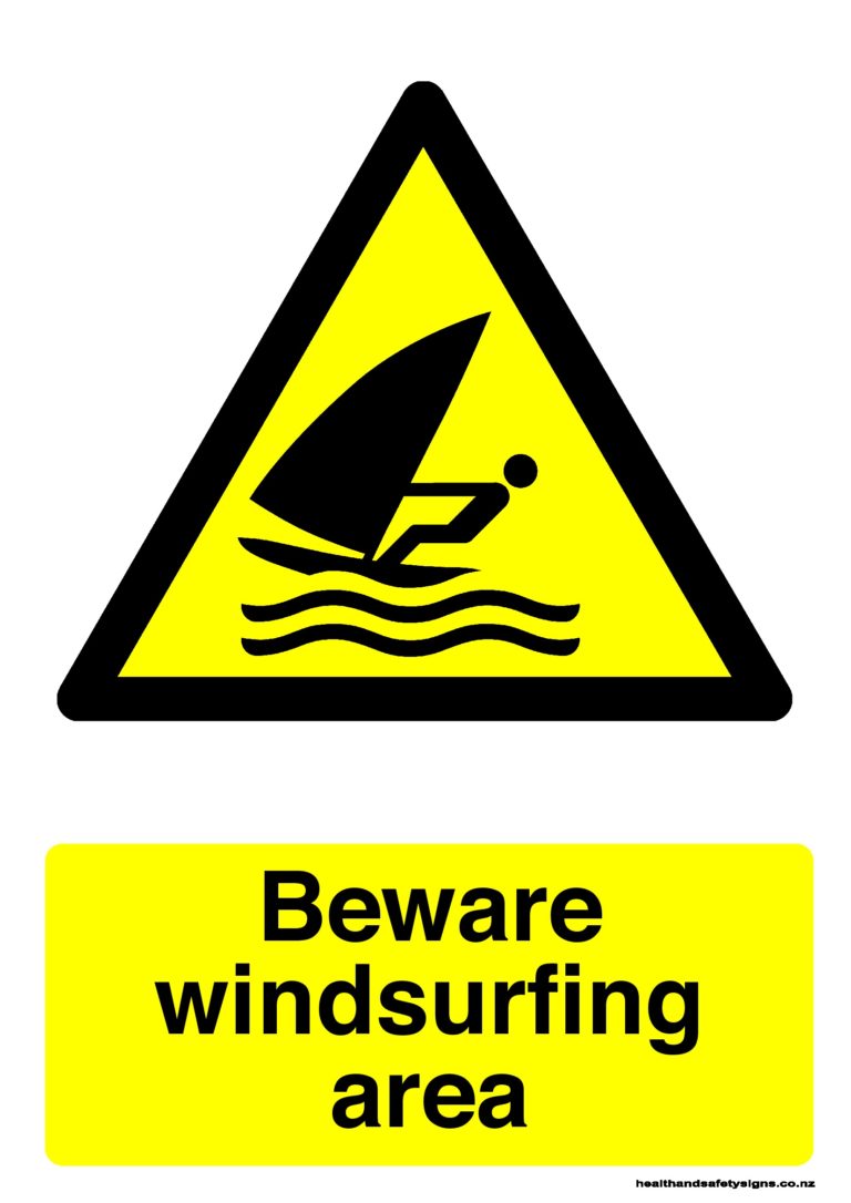 Beware Windsurfing Area Warning Sign - Health And Safety Signs