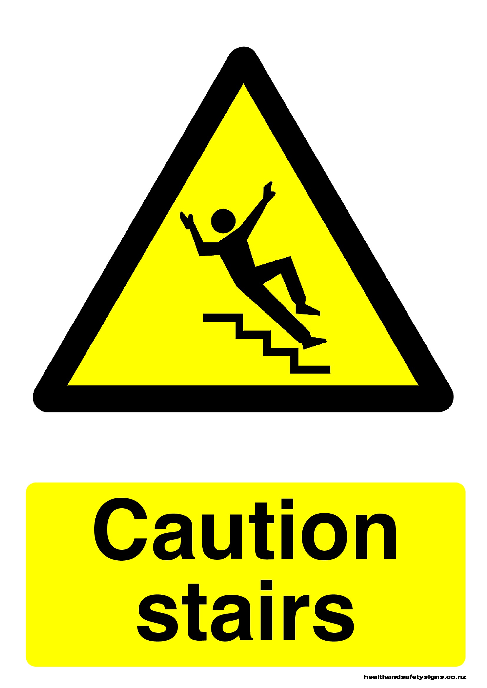 Caution stairs warning sign - Health and Safety Signs