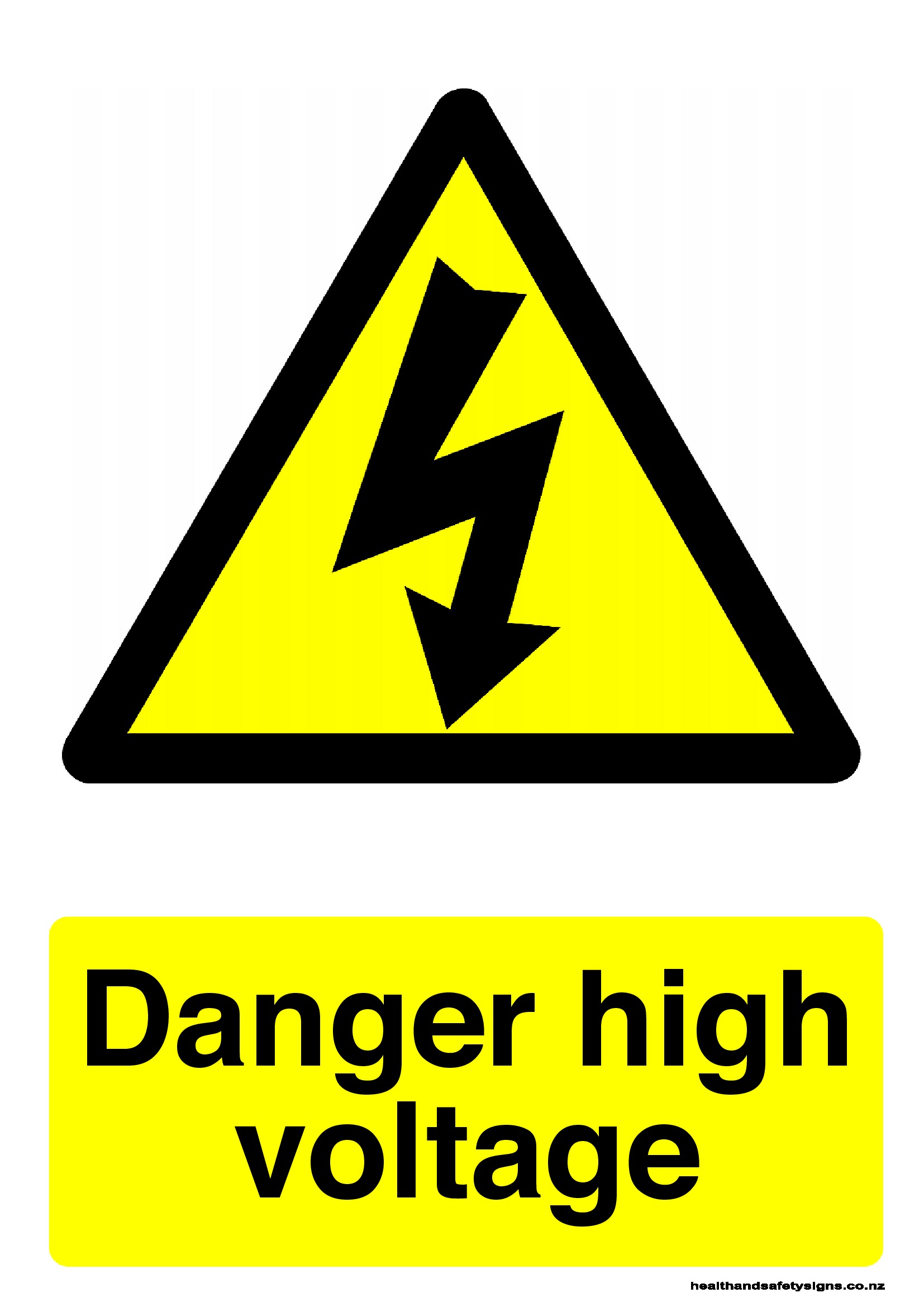 Danger high voltage warning sign - Health and Safety Signs