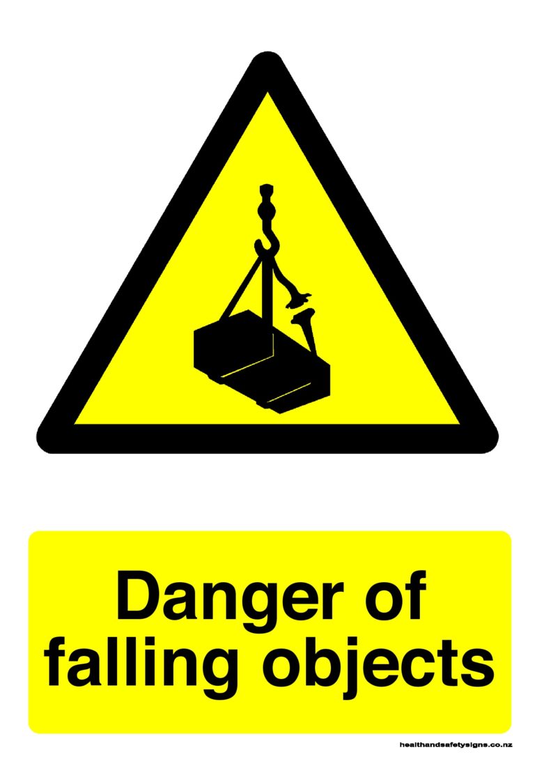 Falling For Danger Ch 20 Danger of falling objects warning sign - Health and Safety Signs