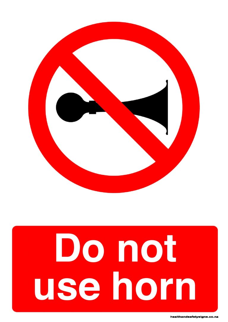 Do not use horn prohibition sign - Health and Safety Signs