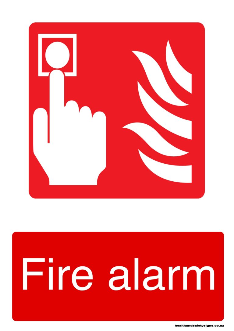 Fire Alarm Health And Safety Signs