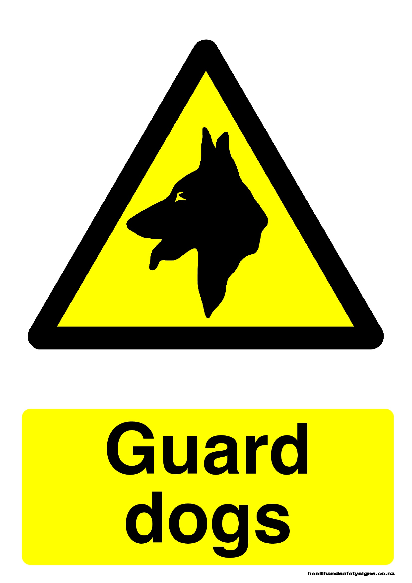 Guard dogs warning sign - Health and Safety Signs