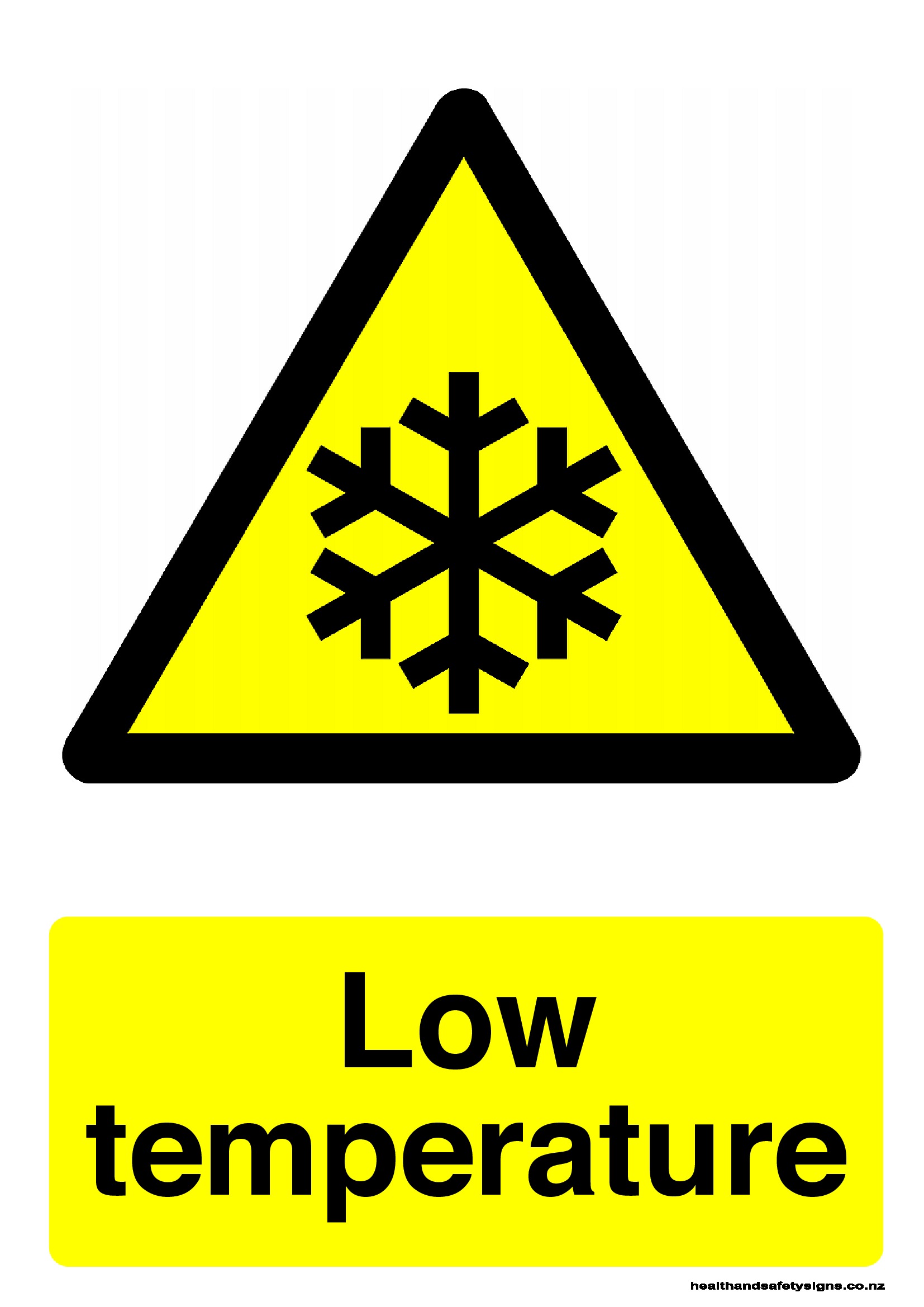 Low temperature warning sign - Health and Safety Signs