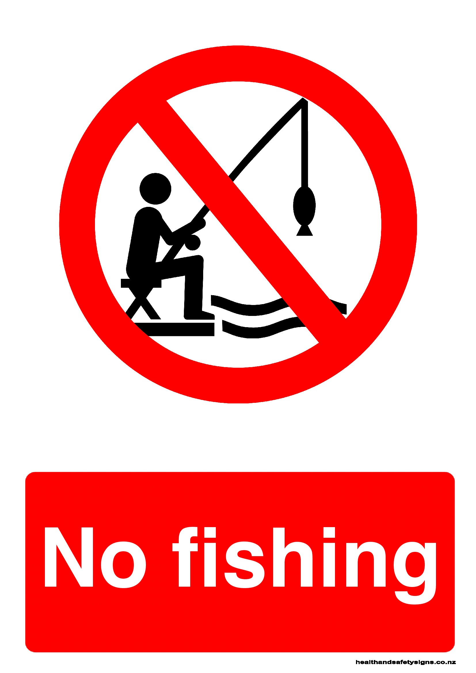 No fishing prohibition sign Health and Safety Signs