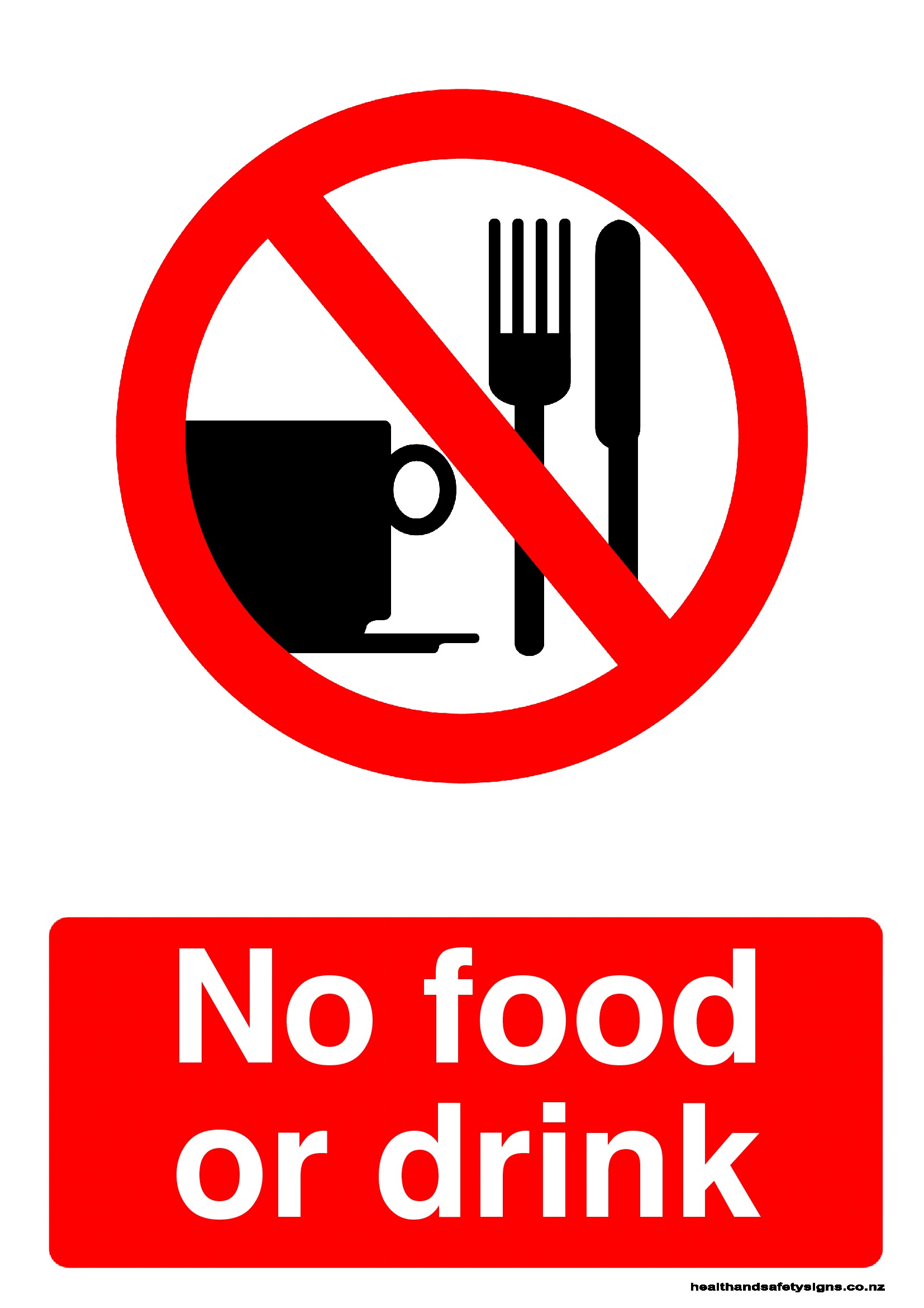No food or drink prohibition sign Health and Safety Signs