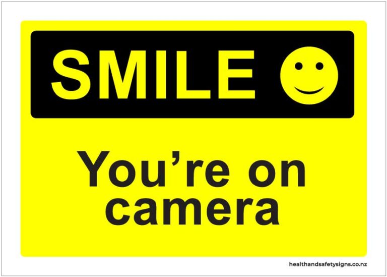 Smile you’re on camera security sign - Health and Safety Signs