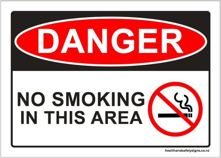 No Smoking In This Area Danger Sign - Health and Safety Signs