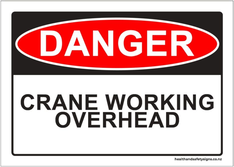 Crane Working Overhead Danger Sign - Health and Safety Signs